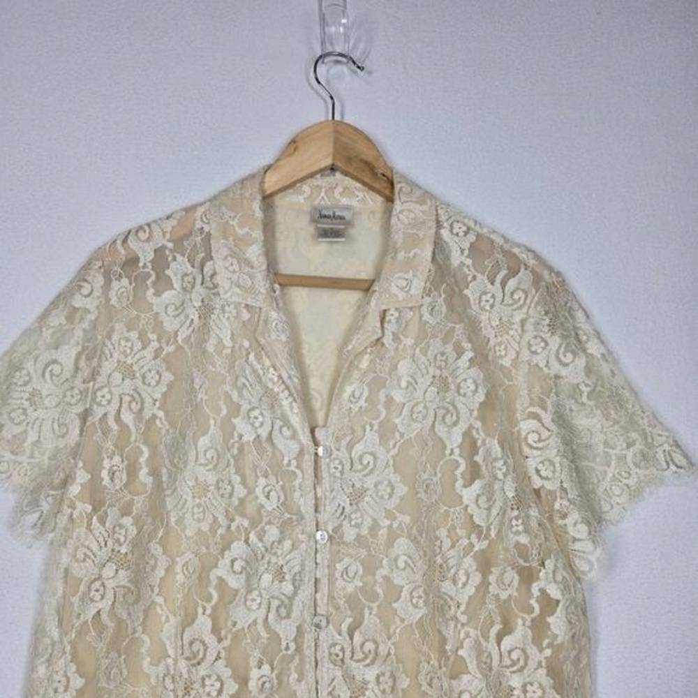 Lace Button-Up Blouse